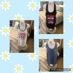 3 athletic razor back tank tops